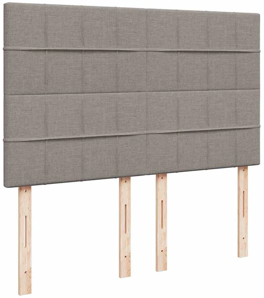 Lova su spyruoklėmis ir čiužiniu, taupe, 140x190 cm, audinys