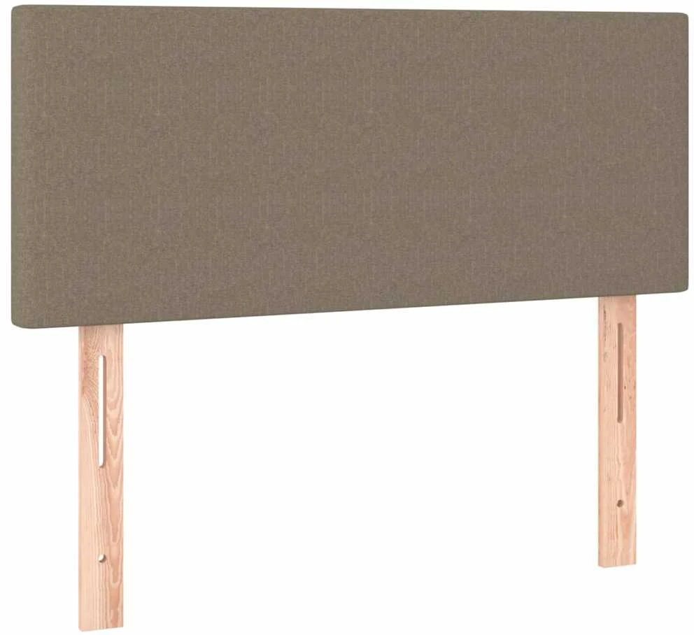 Lova su spyruoklėmis ir čiužiniu, taupe, 90x200 cm, audinys