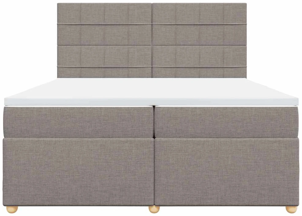 Lova su spyruoklėmis ir čiužiniu, taupe, 200x200 cm, audinys
