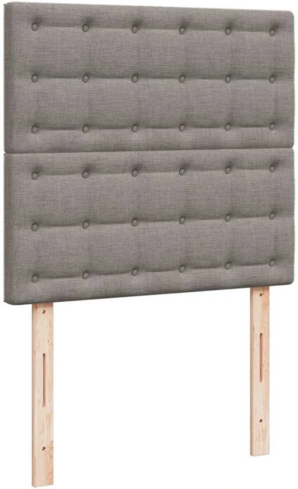 Lova su spyruoklėmis ir čiužiniu, taupe, 90x200 cm, audinys