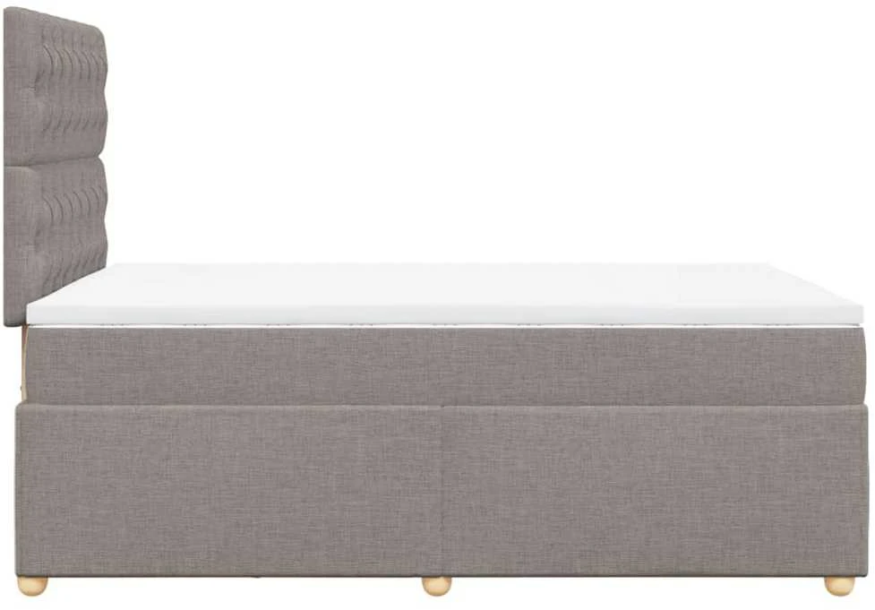 Lova su spyruoklėmis ir čiužiniu, taupe, 120x200 cm, audinys
