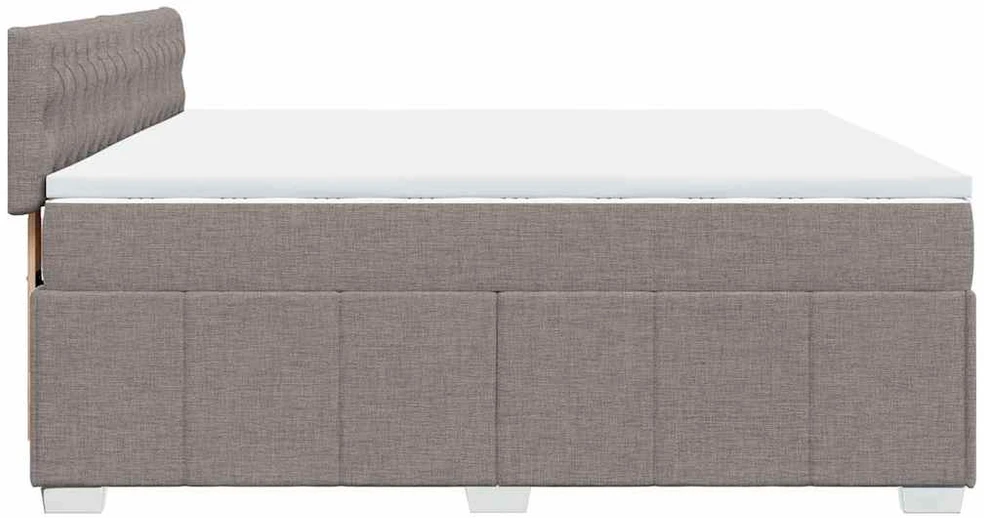 Lova su spyruoklėmis ir čiužiniu, taupe, 200x200 cm, audinys