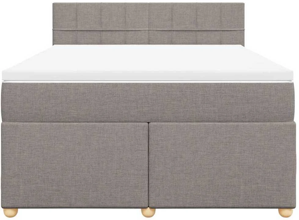 Lova su spyruoklėmis ir čiužiniu, taupe, 140x190 cm, audinys