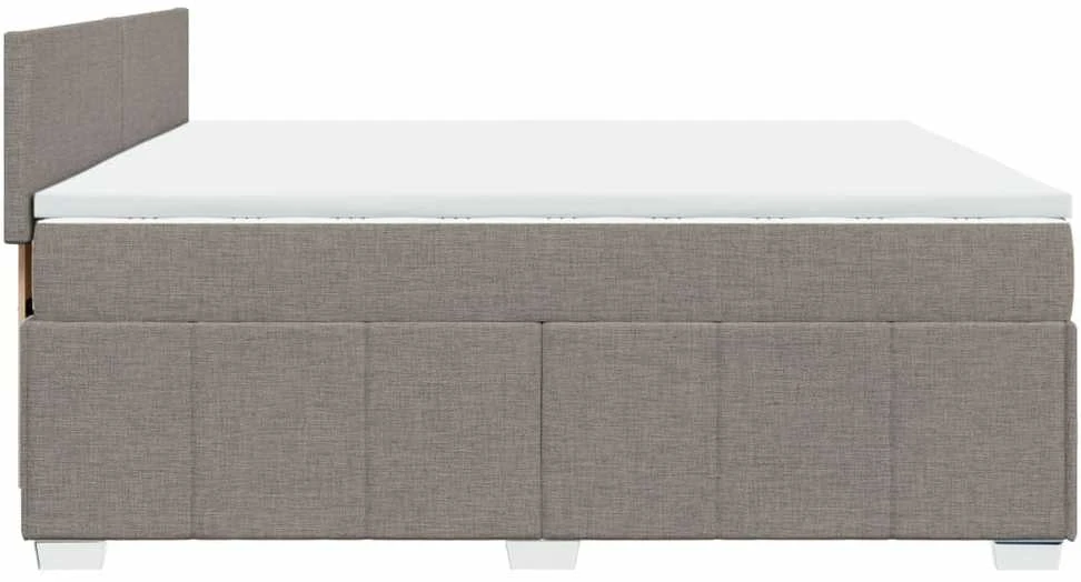 Lova su spyruoklėmis ir čiužiniu, taupe, 200x200 cm, audinys