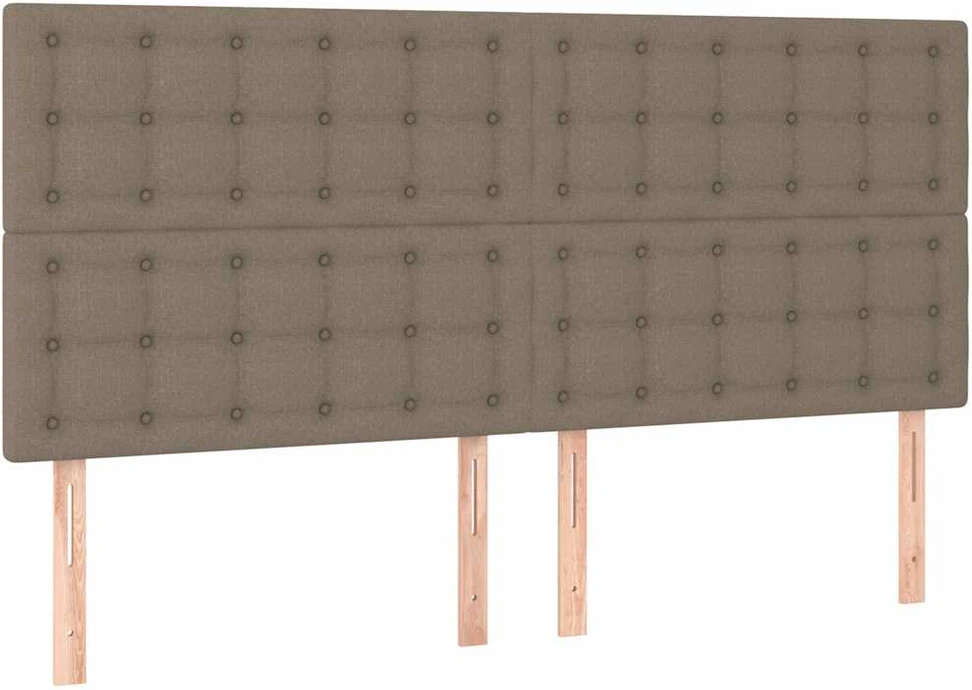 Lova su spyruoklėmis ir čiužiniu, taupe, 160x200 cm, audinys