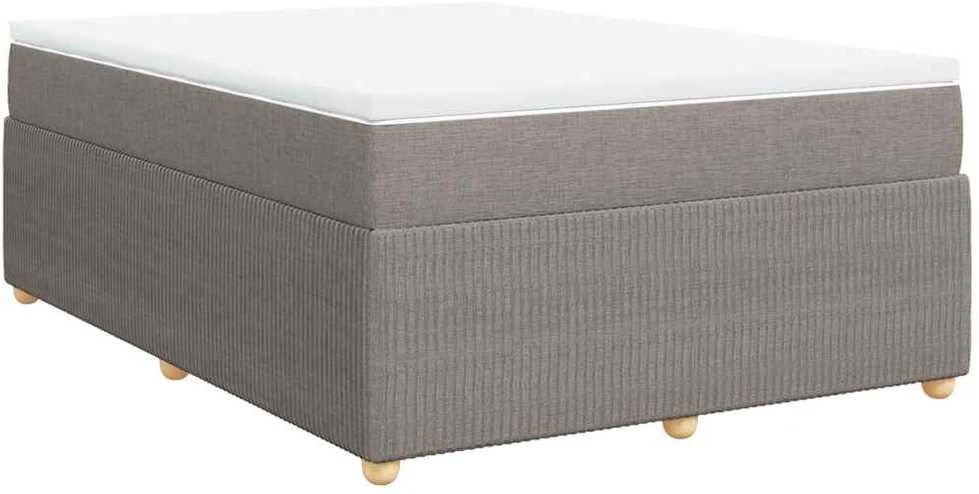 Lova su spyruoklėmis ir čiužiniu, taupe, 140x190 cm, audinys