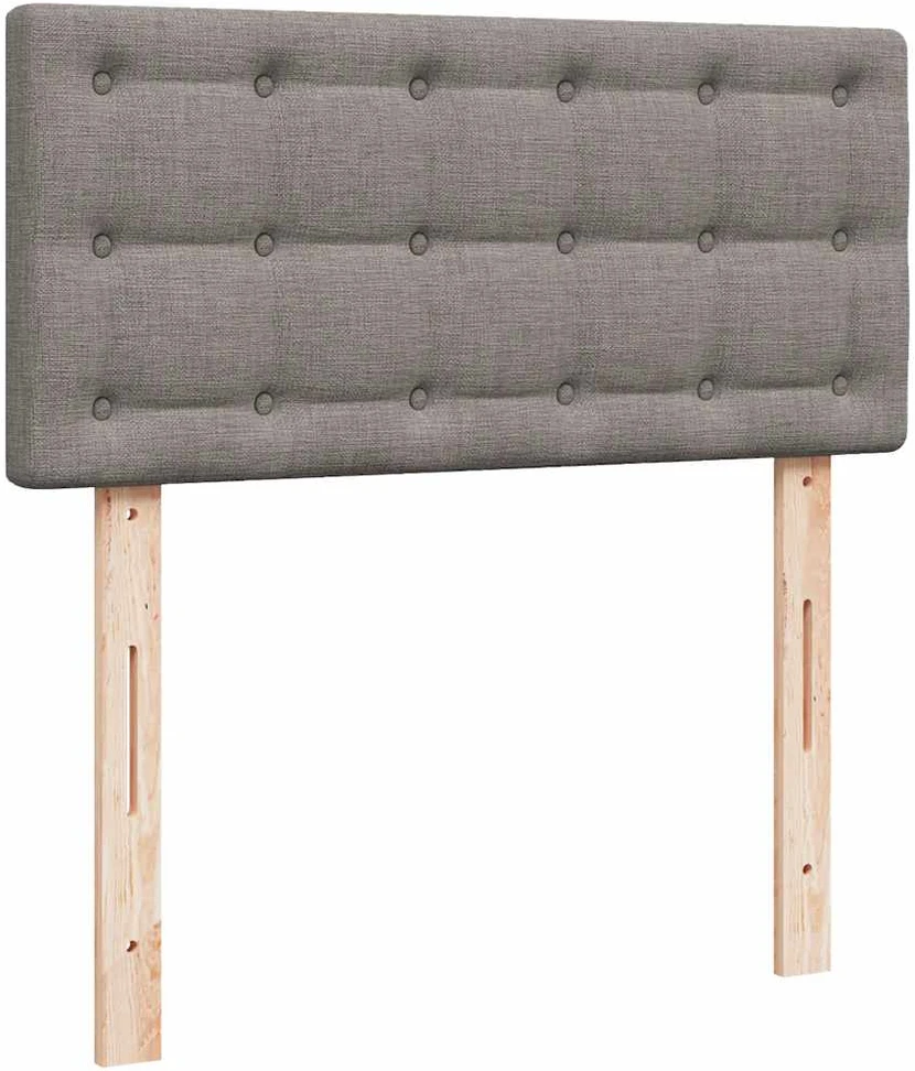 Lova su spyruoklėmis ir čiužiniu, taupe, 100x200cm, audinys
