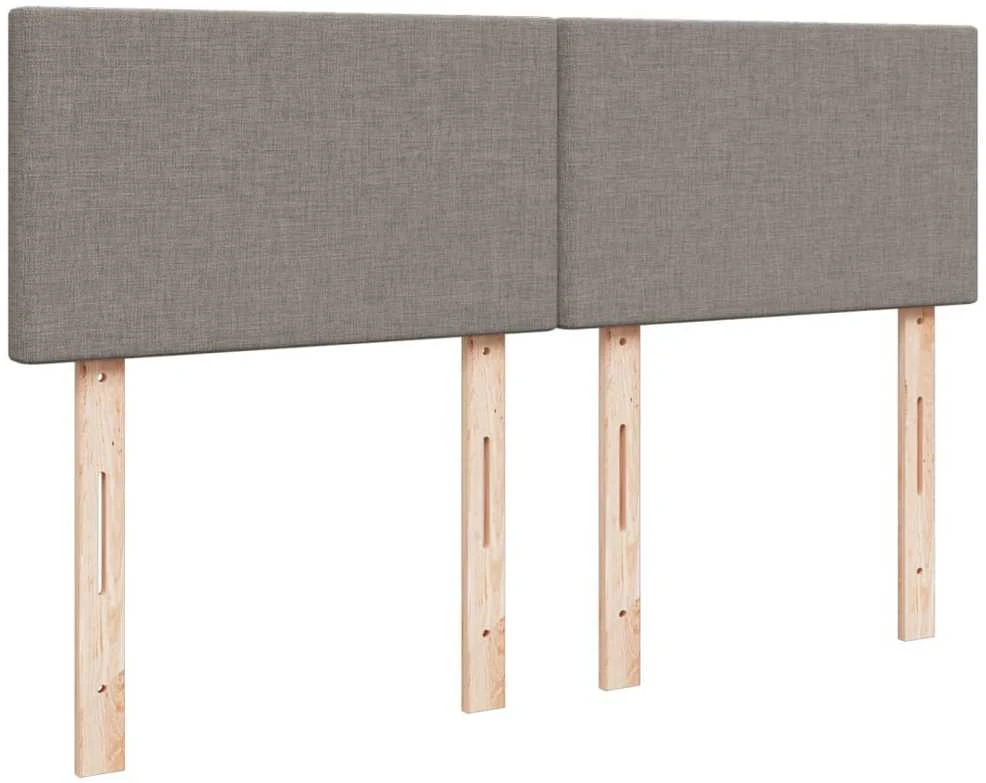 Lova su spyruoklėmis ir čiužiniu, taupe, 140x190 cm, audinys