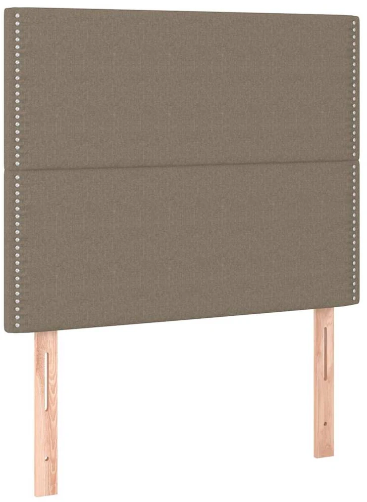 Lova su spyruoklėmis ir čiužiniu, taupe, 90x200 cm, audinys