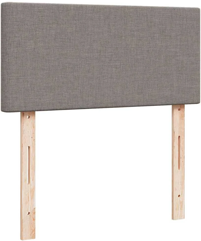 Lova su spyruoklėmis ir čiužiniu, taupe, 90x200 cm, audinys