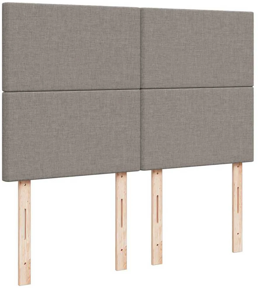 Lova su spyruoklėmis ir čiužiniu, taupe, 140x190 cm, audinys