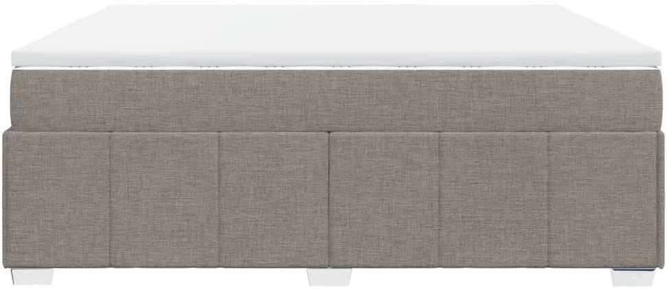 Lova su spyruoklėmis ir čiužiniu, taupe, 200x200 cm, audinys