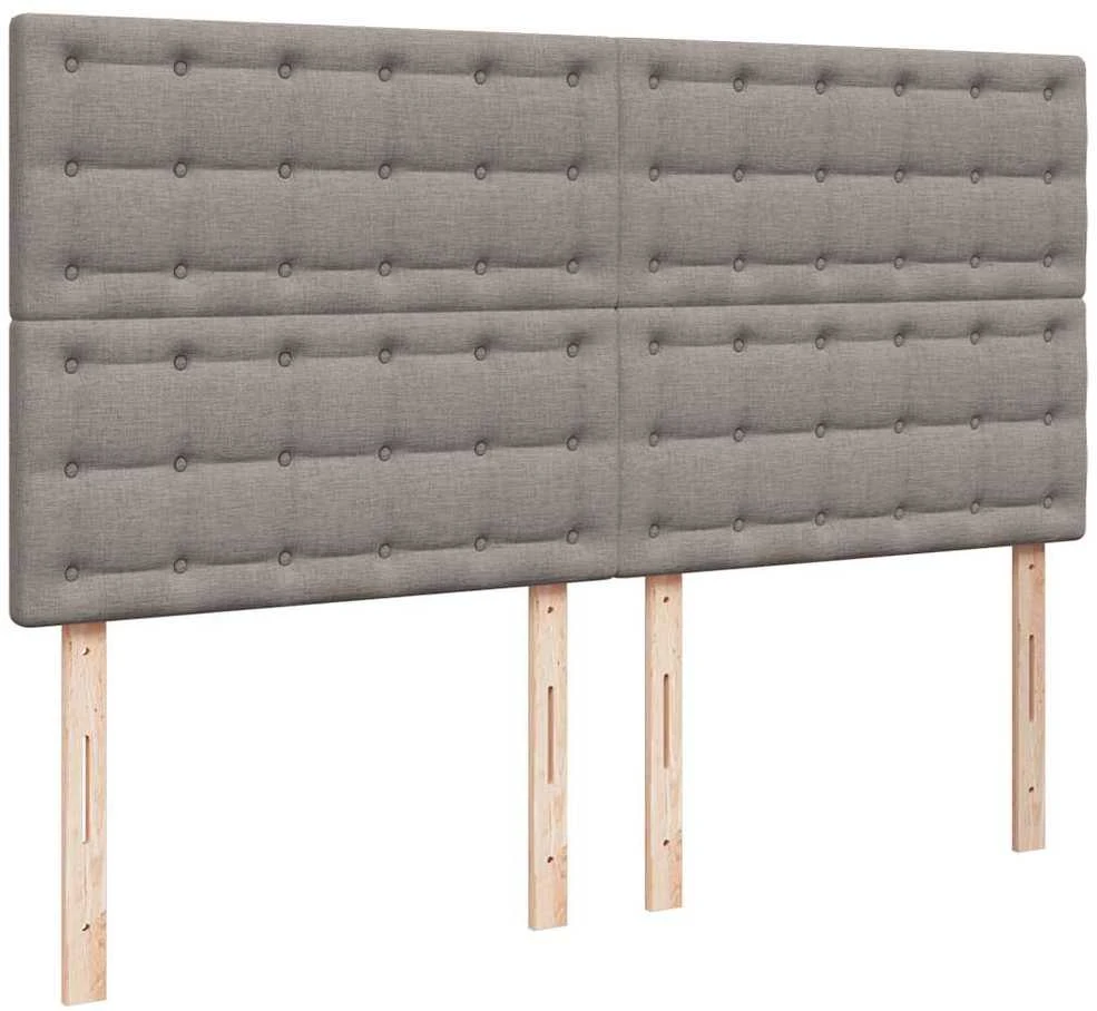 Lova su spyruoklėmis ir čiužiniu, taupe, 200x200 cm, audinys
