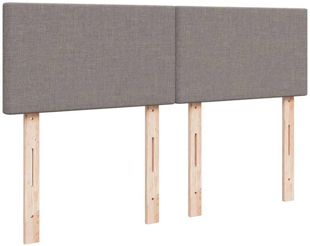 Lova su spyruoklėmis ir čiužiniu, taupe, 140x190 cm, audinys