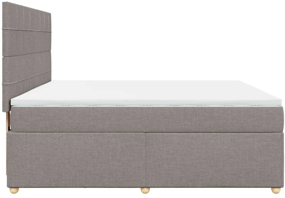 Lova su spyruoklėmis ir čiužiniu, taupe, 180x200 cm, audinys