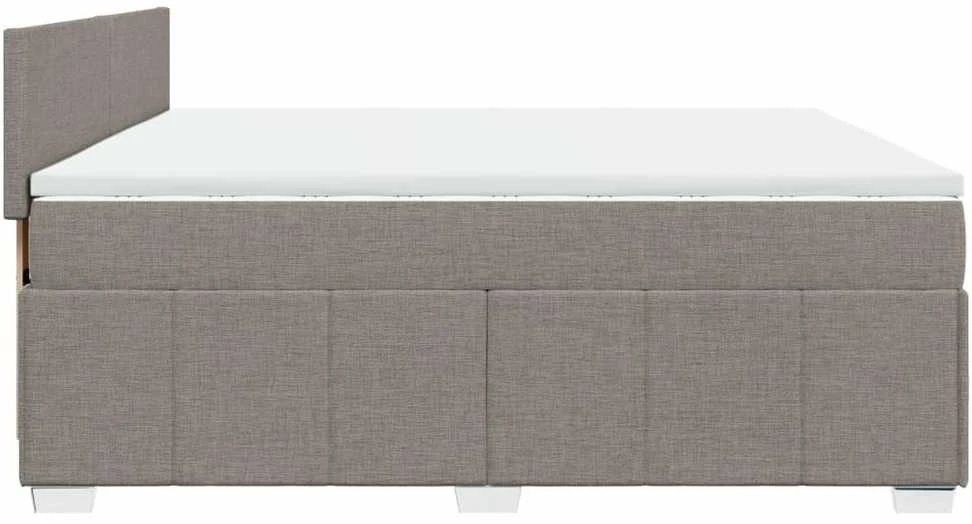Lova su spyruoklėmis ir čiužiniu, taupe, 200x200 cm, audinys