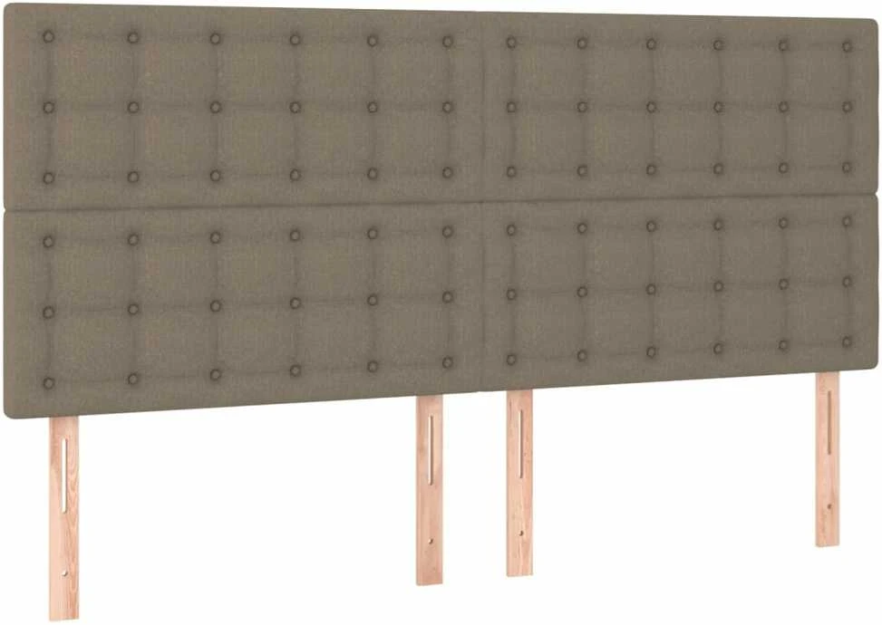Lova su spyruoklėmis ir čiužiniu, taupe, 180x200 cm, audinys