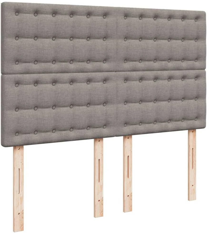 Lova su spyruoklėmis ir čiužiniu, taupe, 140x190 cm, audinys