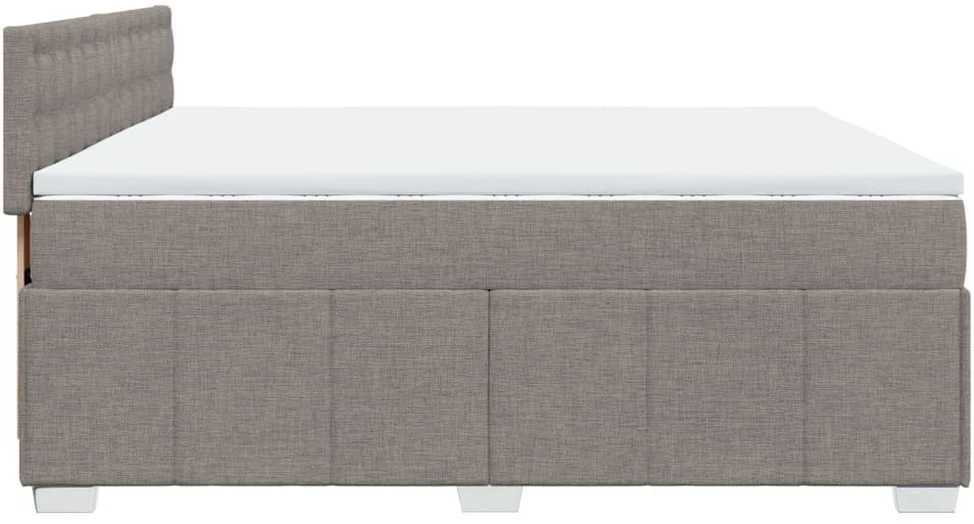 Lova su spyruoklėmis ir čiužiniu, taupe, 200x200 cm, audinys