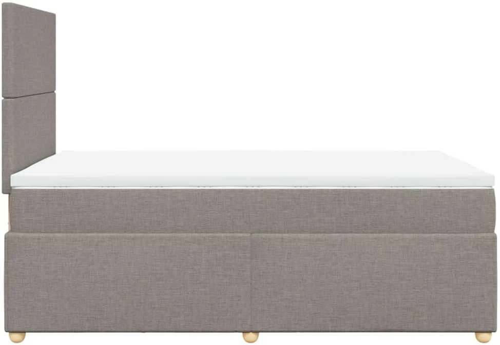 Lova su spyruoklėmis ir čiužiniu, taupe, 120x190cm, audinys