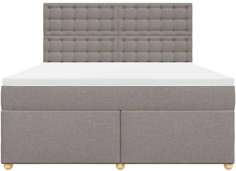 Lova su spyruoklėmis ir čiužiniu, taupe, 180x200 cm, audinys