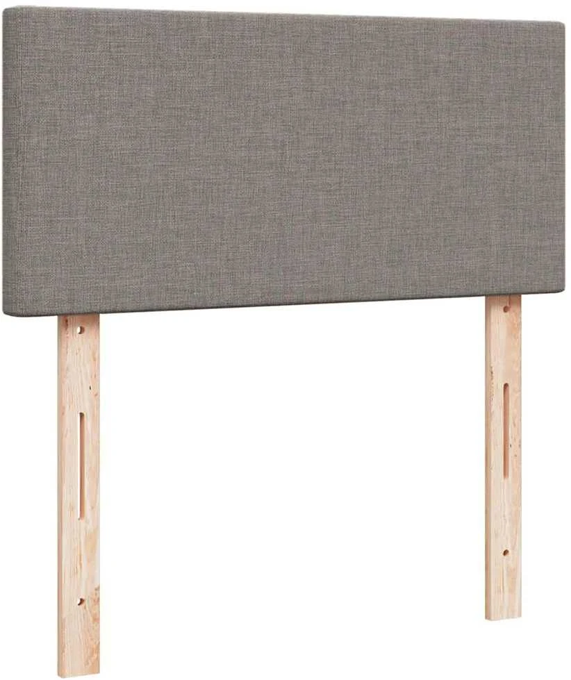 Lova su spyruoklėmis ir čiužiniu, taupe, 80x200 cm, audinys