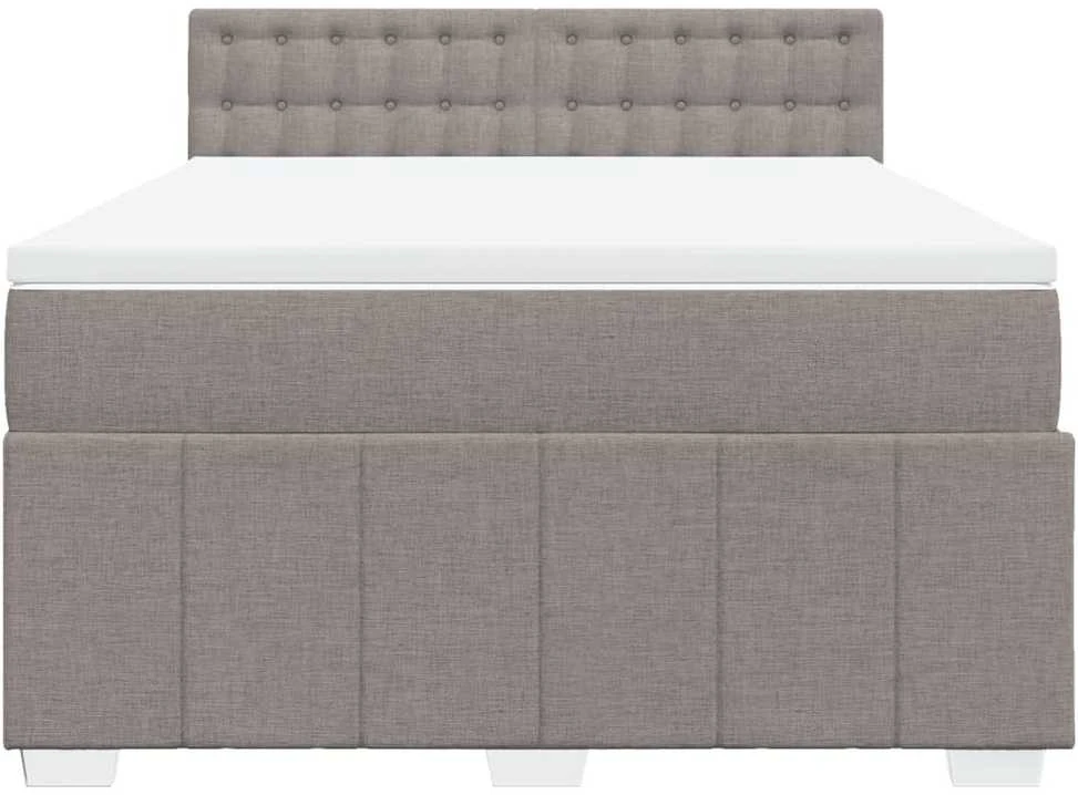 Lova su spyruoklėmis ir čiužiniu, taupe, 160x200 cm, audinys