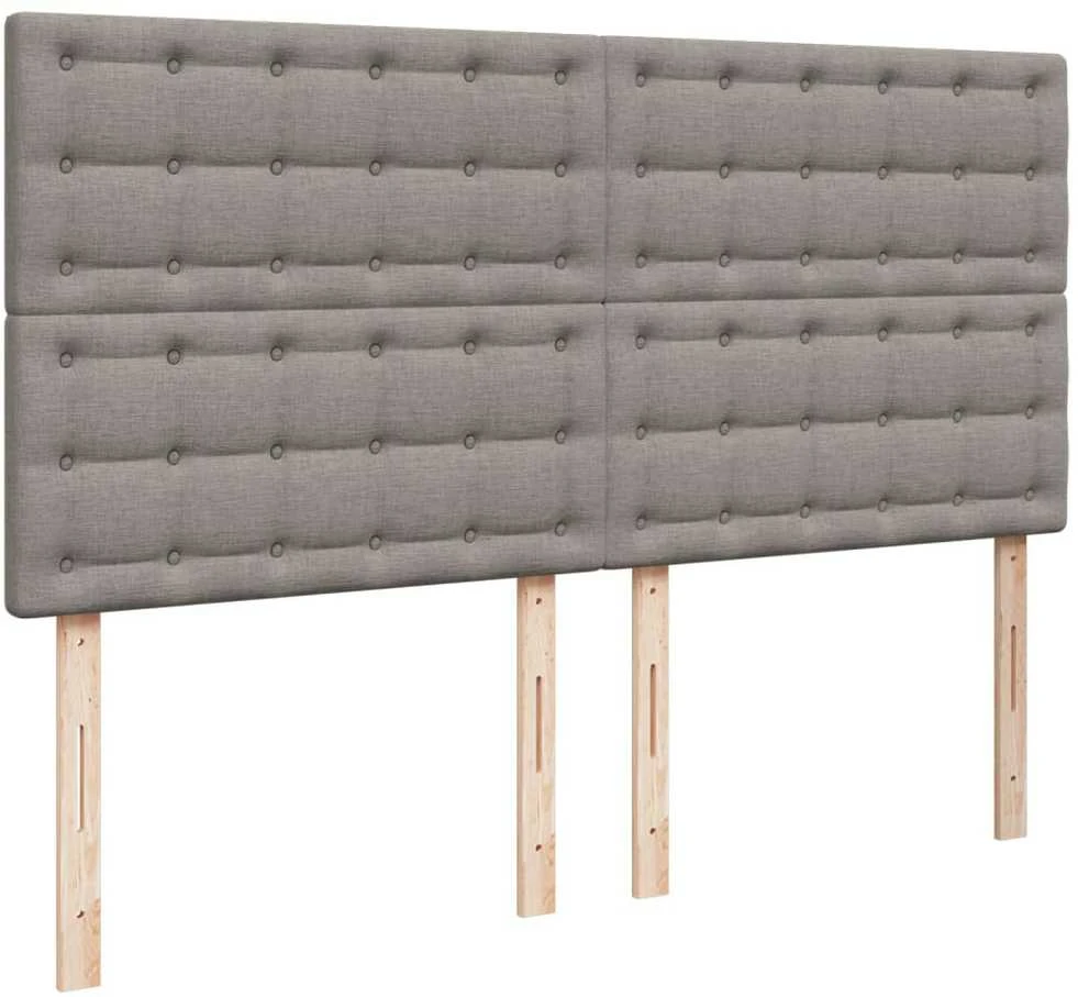 Lova su spyruoklėmis ir čiužiniu, taupe, 200x200 cm, audinys