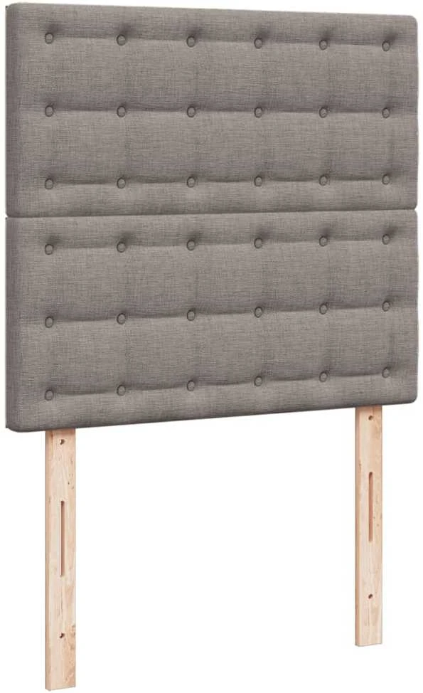 Lova su spyruoklėmis ir čiužiniu, taupe, 90x190 cm, audinys