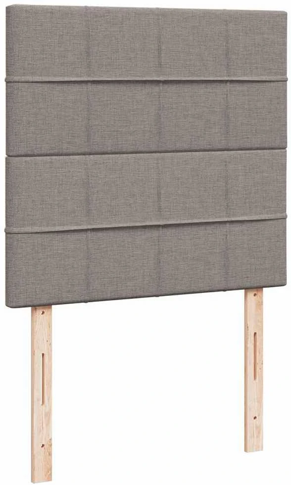 Lova su spyruoklėmis ir čiužiniu, taupe, 90x200 cm, audinys