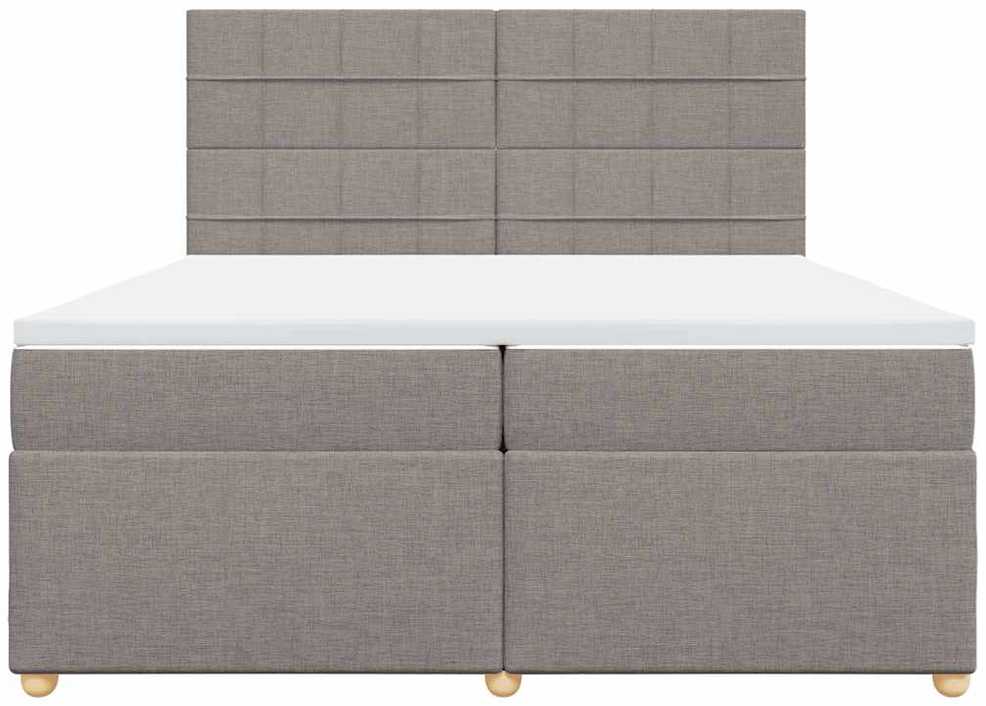 Lova su spyruoklėmis ir čiužiniu, taupe, 200x200 cm, audinys