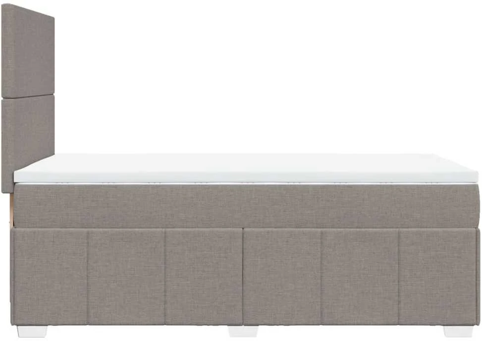 Lova su spyruoklėmis ir čiužiniu, taupe, 90x200 cm, audinys