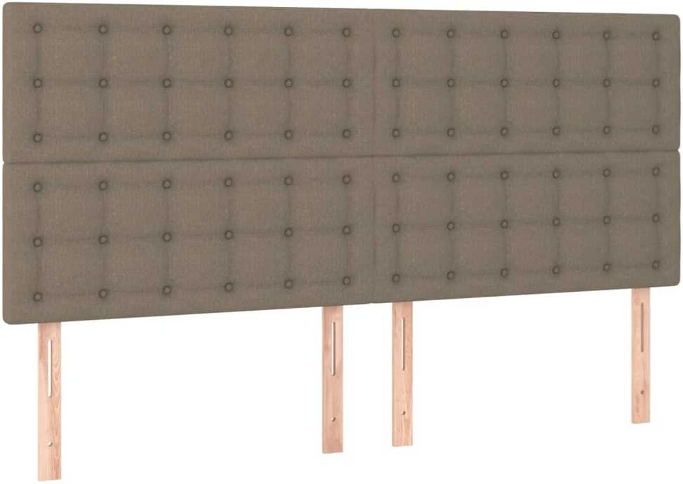 Lova su spyruoklėmis ir čiužiniu, taupe, 180x200 cm, audinys