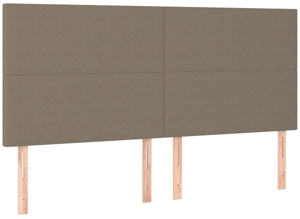 Lova su spyruoklėmis ir čiužiniu, taupe, 200x200 cm, audinys
