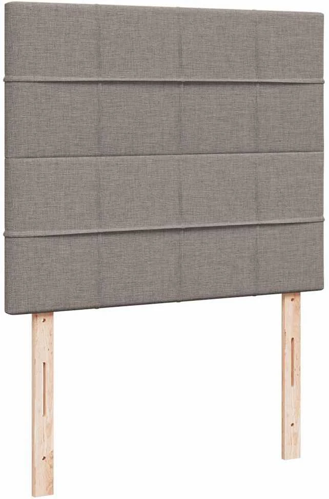 Lova su spyruoklėmis ir čiužiniu, taupe, 120x200 cm, audinys