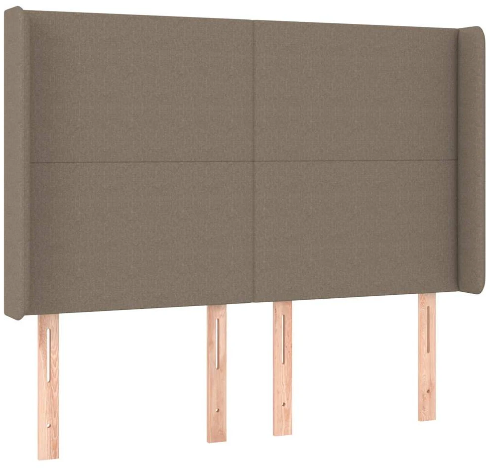 Lova su spyruoklėmis ir čiužiniu, taupe, 140x190 cm, audinys