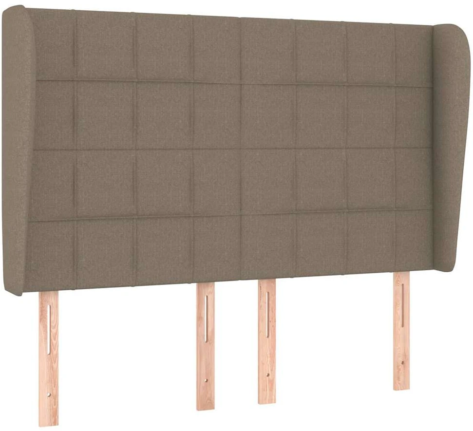 Lova su spyruoklėmis ir čiužiniu, taupe, 140x190 cm, audinys