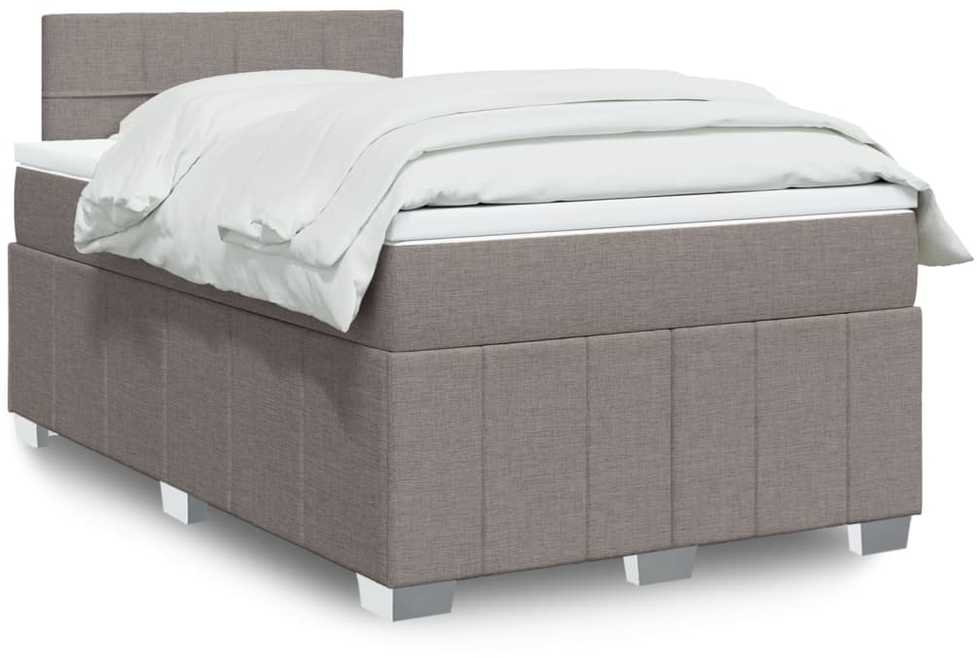 Lova su spyruoklėmis ir čiužiniu, taupe, 120x200 cm, audinys