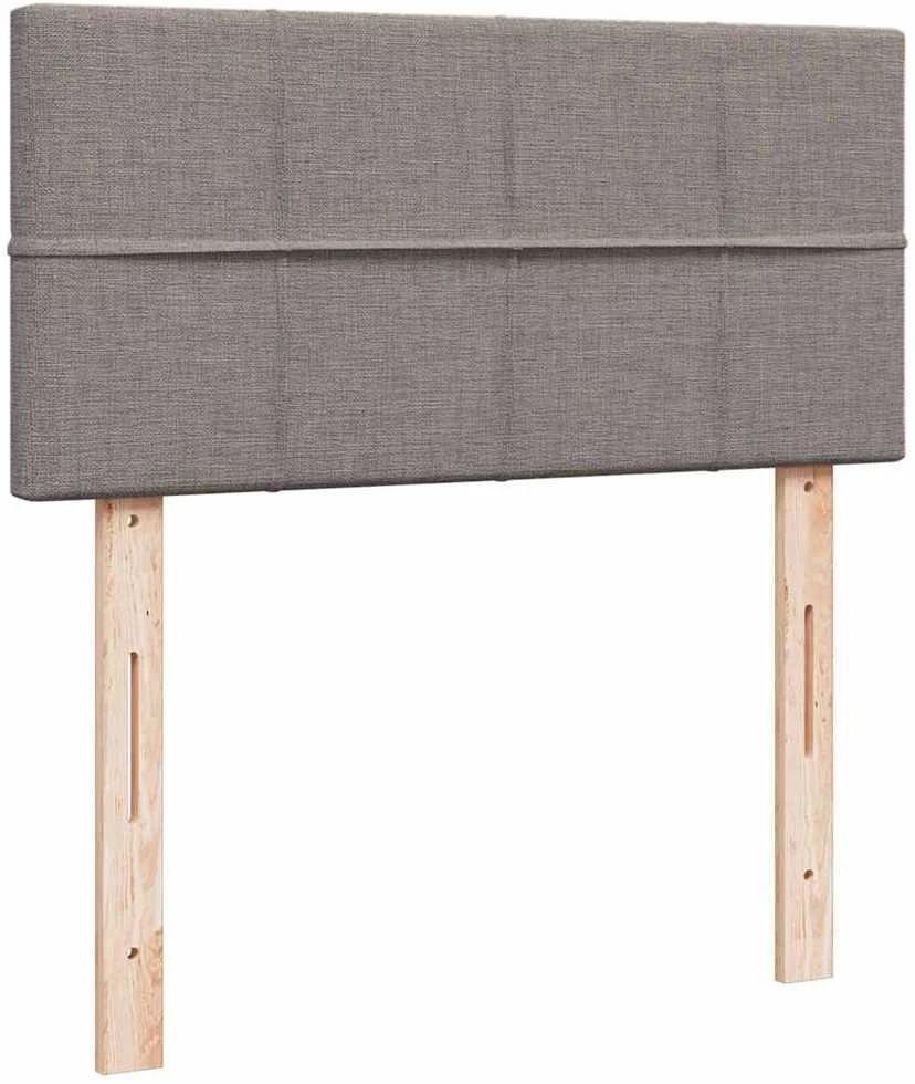 Lova su spyruoklėmis ir čiužiniu, taupe, 90x190 cm, audinys