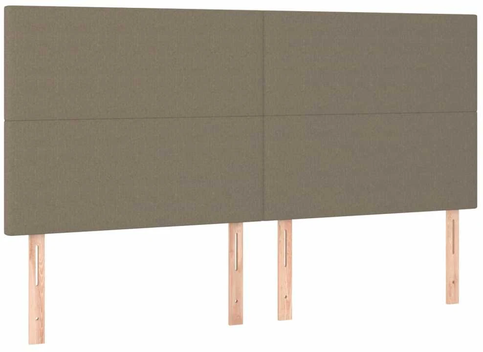 Lova su spyruoklėmis ir čiužiniu, taupe, 200x200 cm, audinys