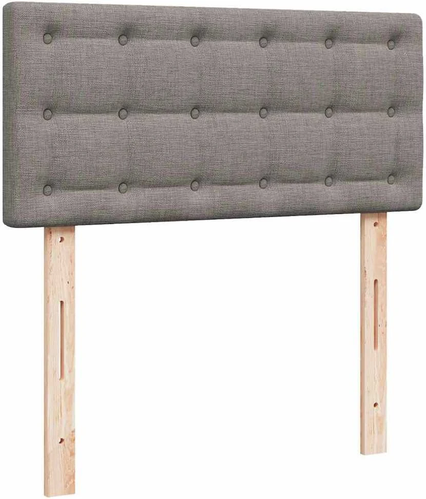 Lova su spyruoklėmis ir čiužiniu, taupe, 90x190 cm, audinys