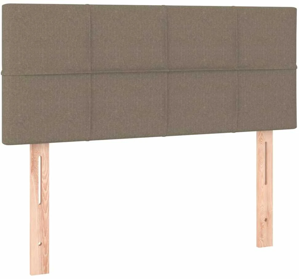 Lova su spyruoklėmis ir čiužiniu, taupe, 90x190 cm, audinys