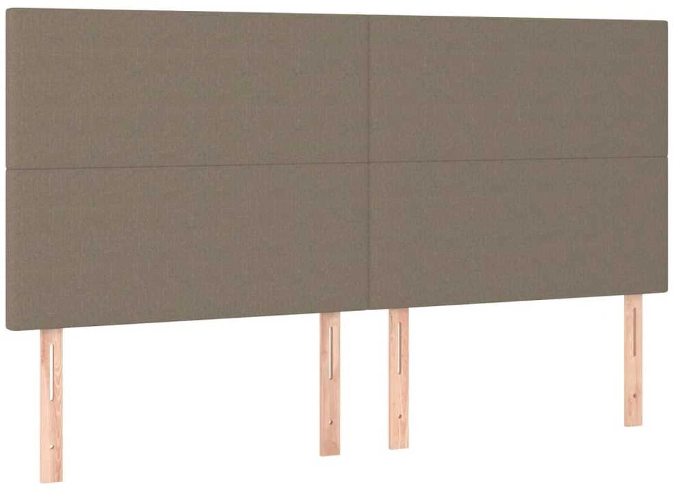 Lova su spyruoklėmis ir čiužiniu, taupe, 200x200 cm, audinys