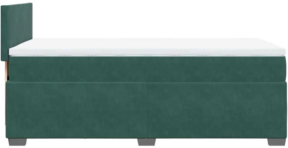 Lova su spyruoklėmis ir čiužiniu, žalia, 100x200 cm, aksomas