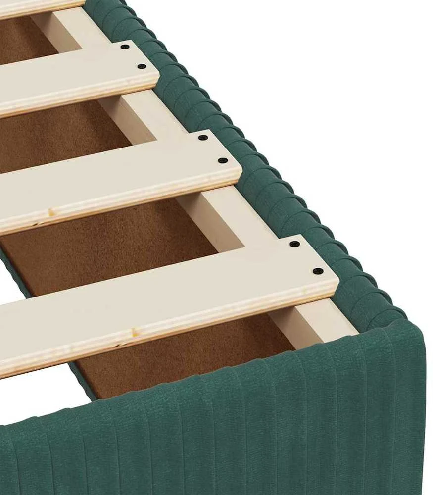 Lova su spyruoklėmis ir čiužiniu, žalia, 180x200 cm, aksomas