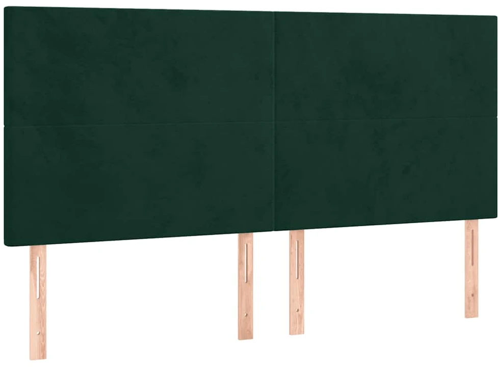 Lova su spyruoklėmis ir čiužiniu, žalia, 200x200 cm, aksomas