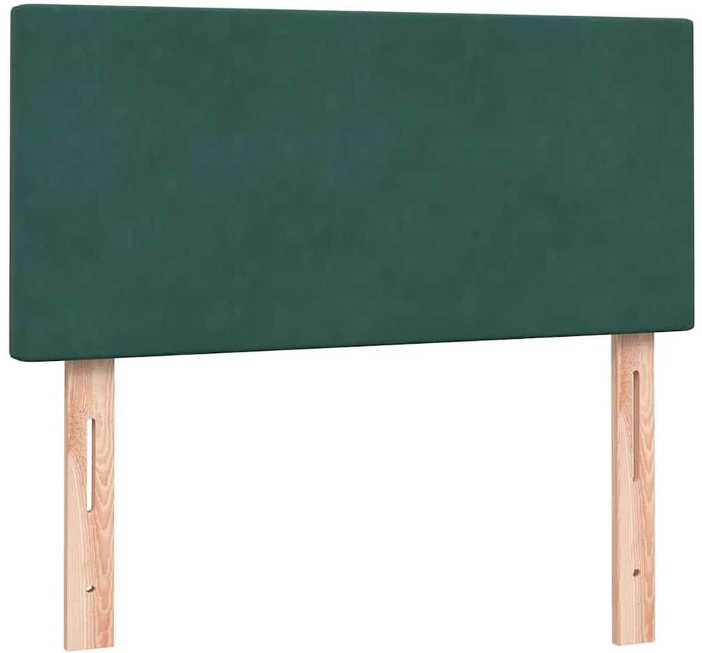 Lova su spyruoklėmis ir čiužiniu, žalia, 80x220 cm, aksomas