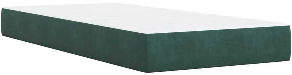 Lova su spyruoklėmis ir čiužiniu, žalia, 80x200cm, aksomas
