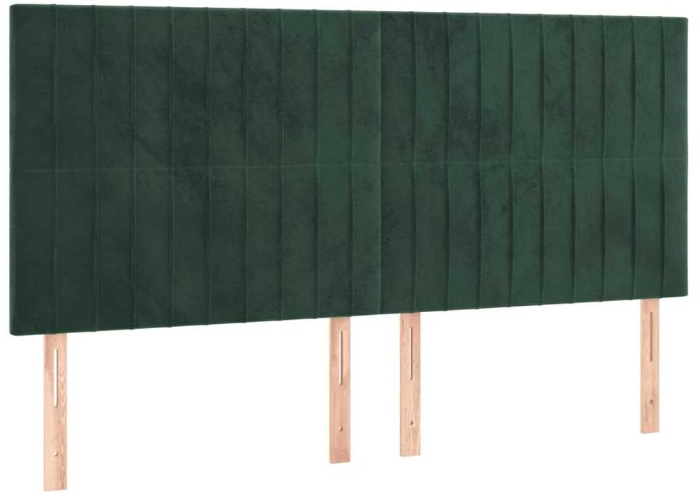 Lova su spyruoklėmis ir čiužiniu, žalia, 180x200 cm, aksomas