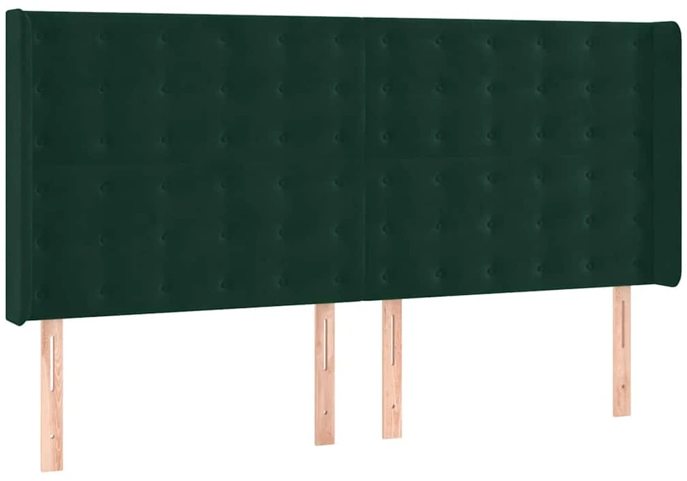 Lova su spyruoklėmis ir čiužiniu, žalia, 200x200 cm, aksomas